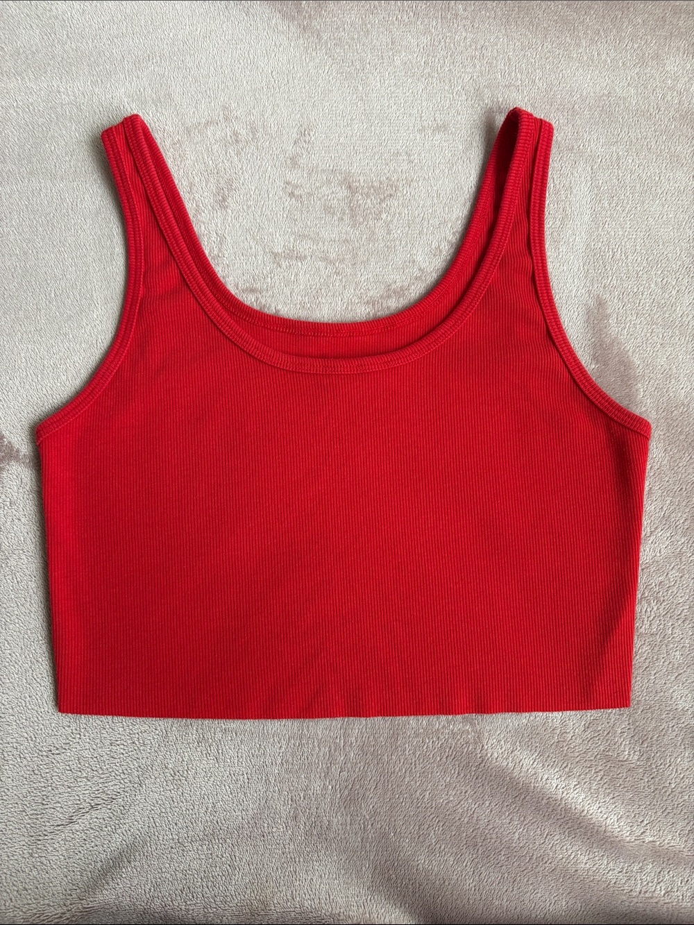 wild fable Red Ribbed Scoop Neck Crop Tank